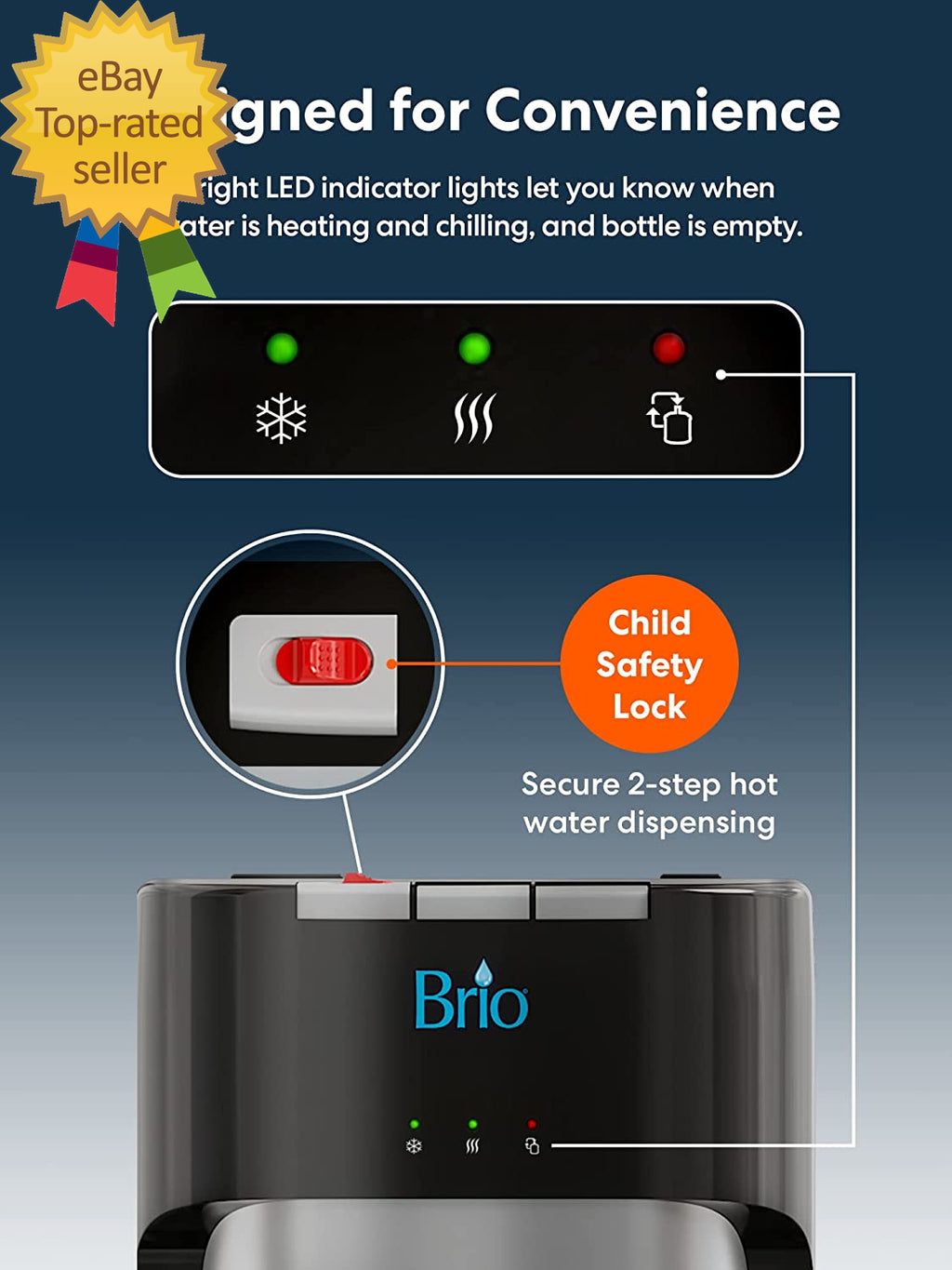 Bottom Loading Water Cooler Dispenser for 5 Gallon Bottles 3 Temperatures