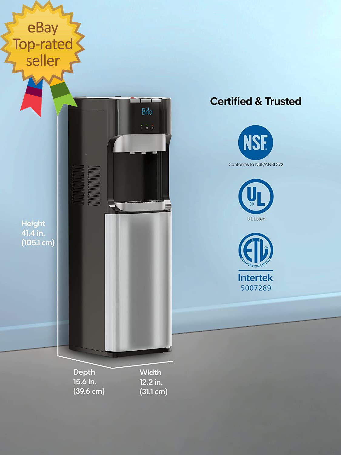 Bottom Loading Water Cooler Dispenser for 5 Gallon Bottles 3 Temperatures